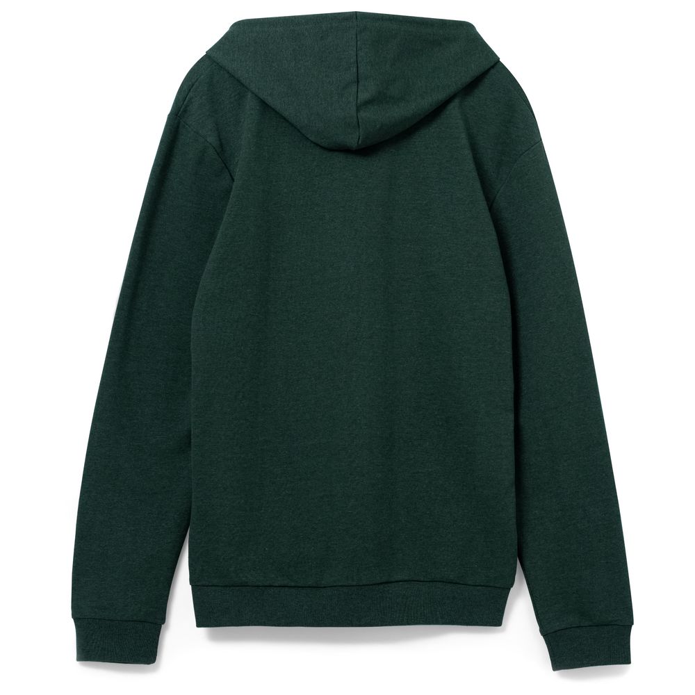 Толстовка с капюшоном унисекс Hoodie, темно-зеленый меланж, размер XS-2
