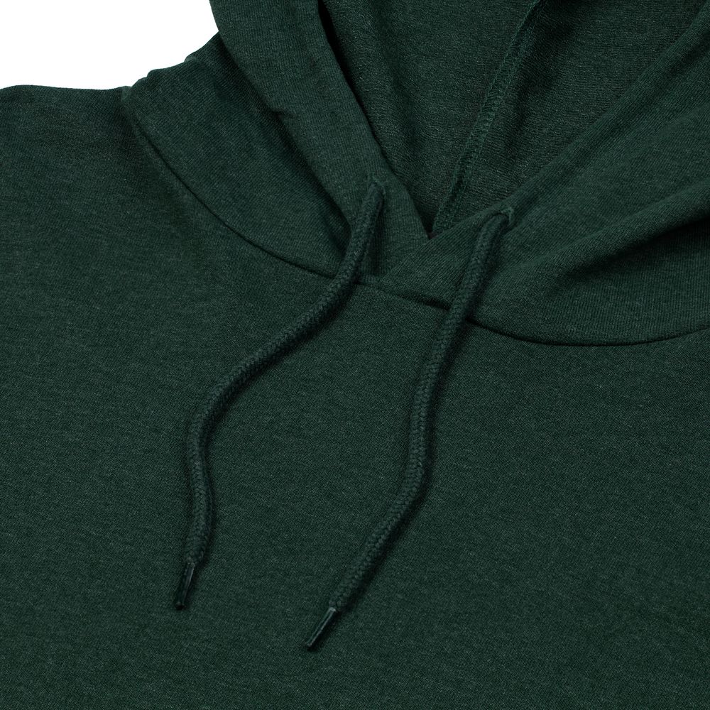 Толстовка с капюшоном унисекс Hoodie, темно-зеленый меланж, размер XS-3
