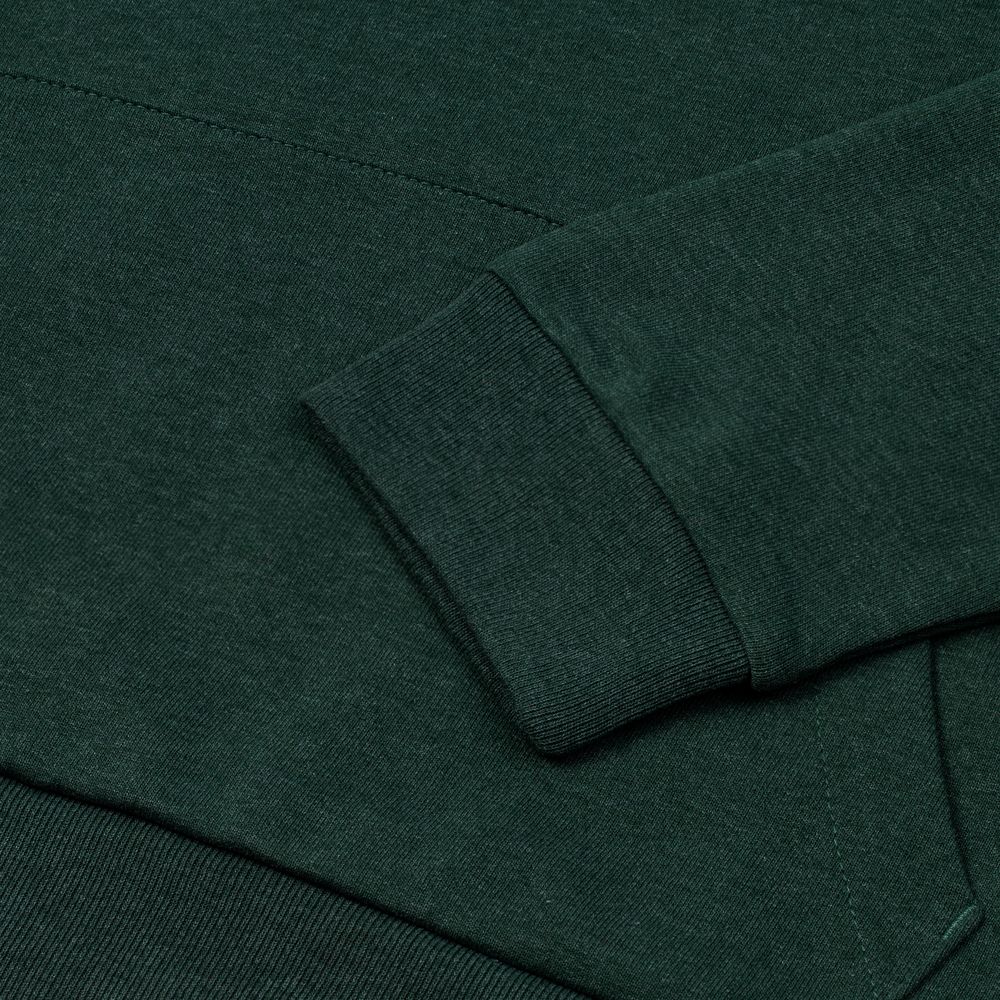 Толстовка с капюшоном унисекс Hoodie, темно-зеленый меланж, размер XS-4