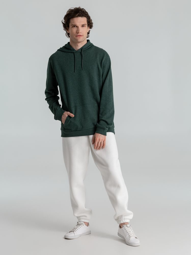 Толстовка с капюшоном унисекс Hoodie, темно-зеленый меланж, размер XS-11