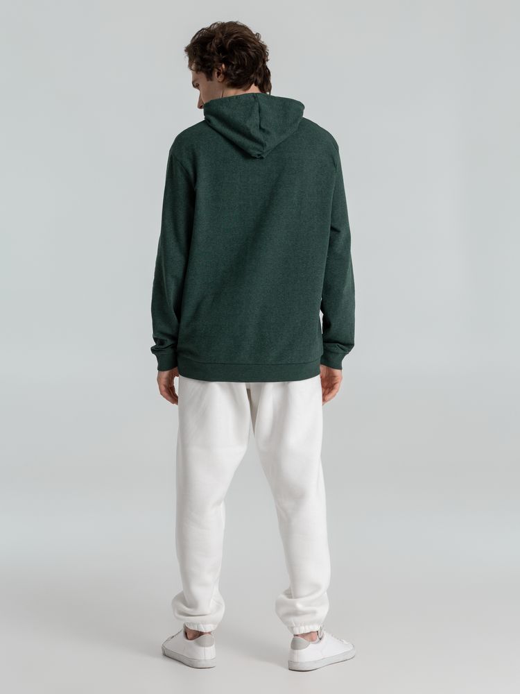 Толстовка с капюшоном унисекс Hoodie, темно-зеленый меланж, размер XS-13