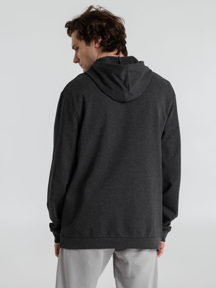 Толстовка с капюшоном унисекс Hoodie, серый меланж (антрацит), размер S-7