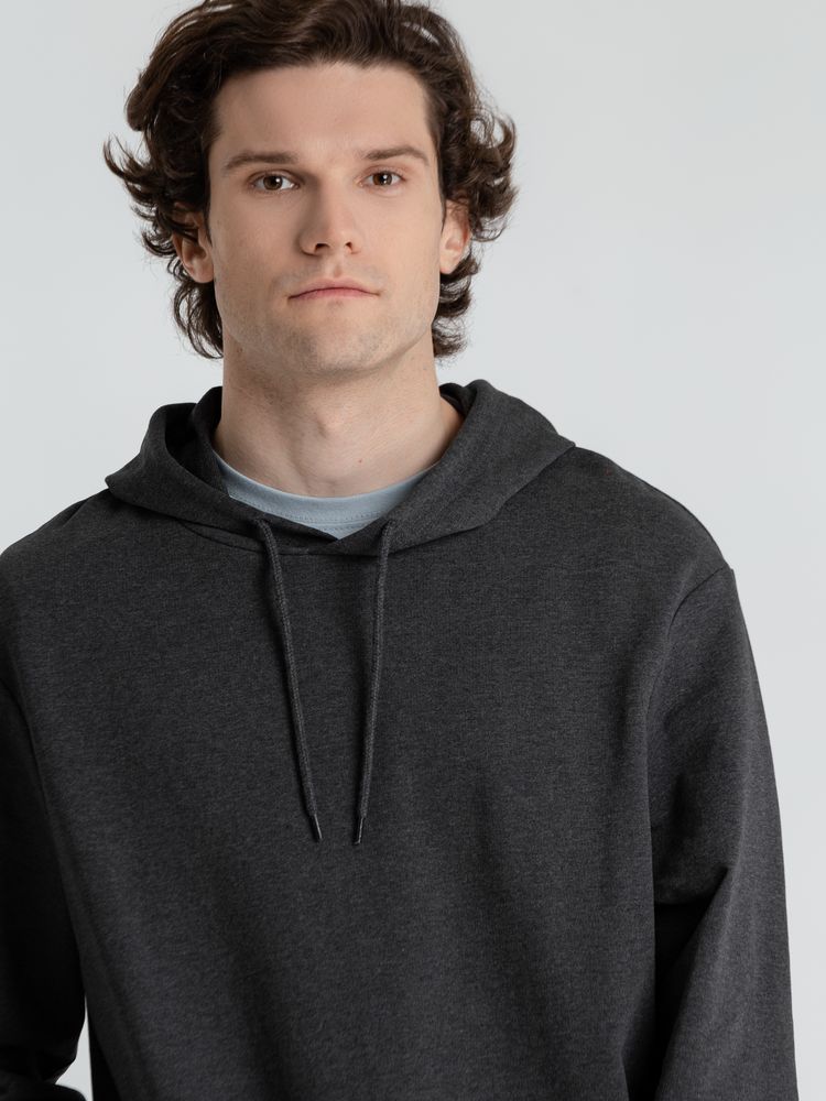 Толстовка с капюшоном унисекс Hoodie, серый меланж (антрацит), размер S-8