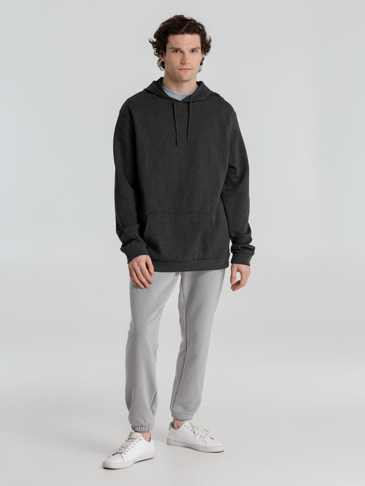 Толстовка с капюшоном унисекс Hoodie, серый меланж (антрацит), размер S-9