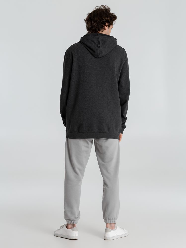 Толстовка с капюшоном унисекс Hoodie, серый меланж (антрацит), размер S-11