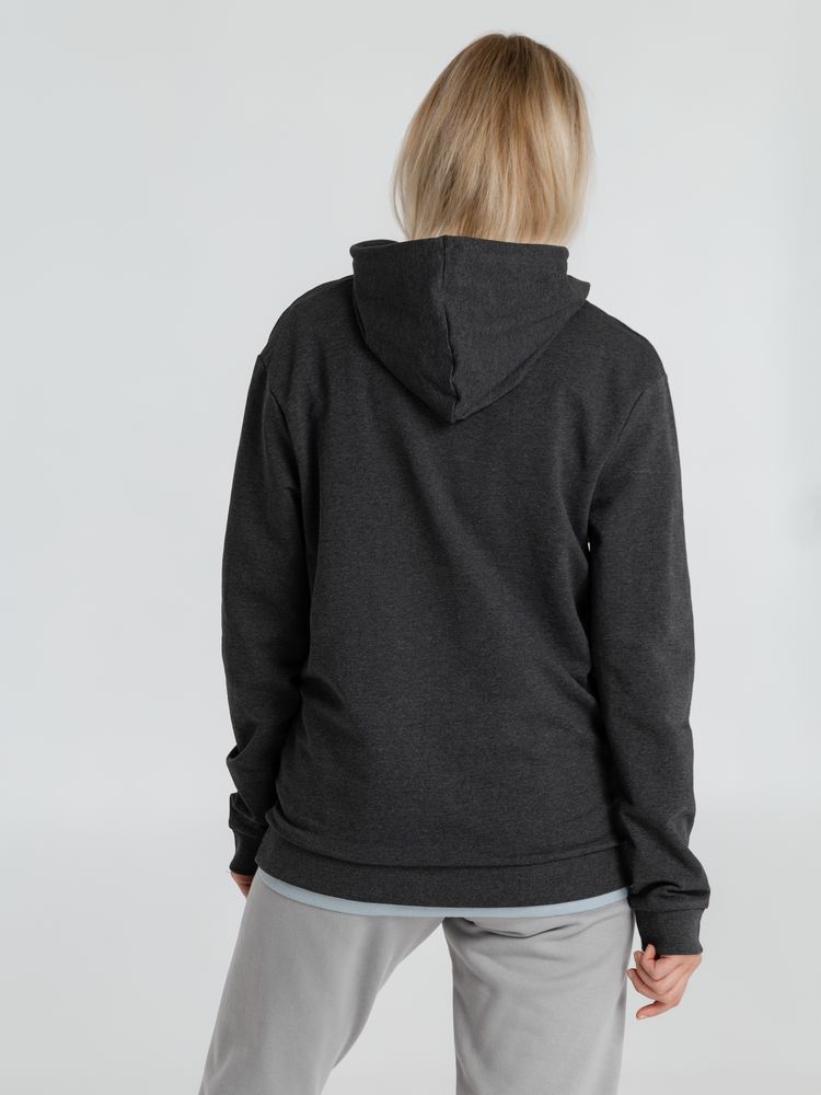 Толстовка с капюшоном унисекс Hoodie, серый меланж (антрацит), размер S-13