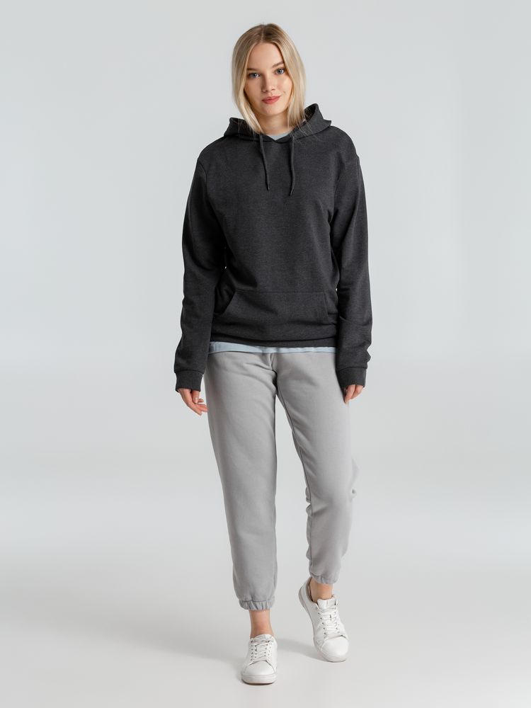 Толстовка с капюшоном унисекс Hoodie, серый меланж (антрацит), размер S-15