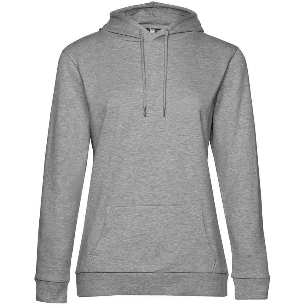 Толстовка с капюшоном женская Hoodie, серый меланж, размер L-1