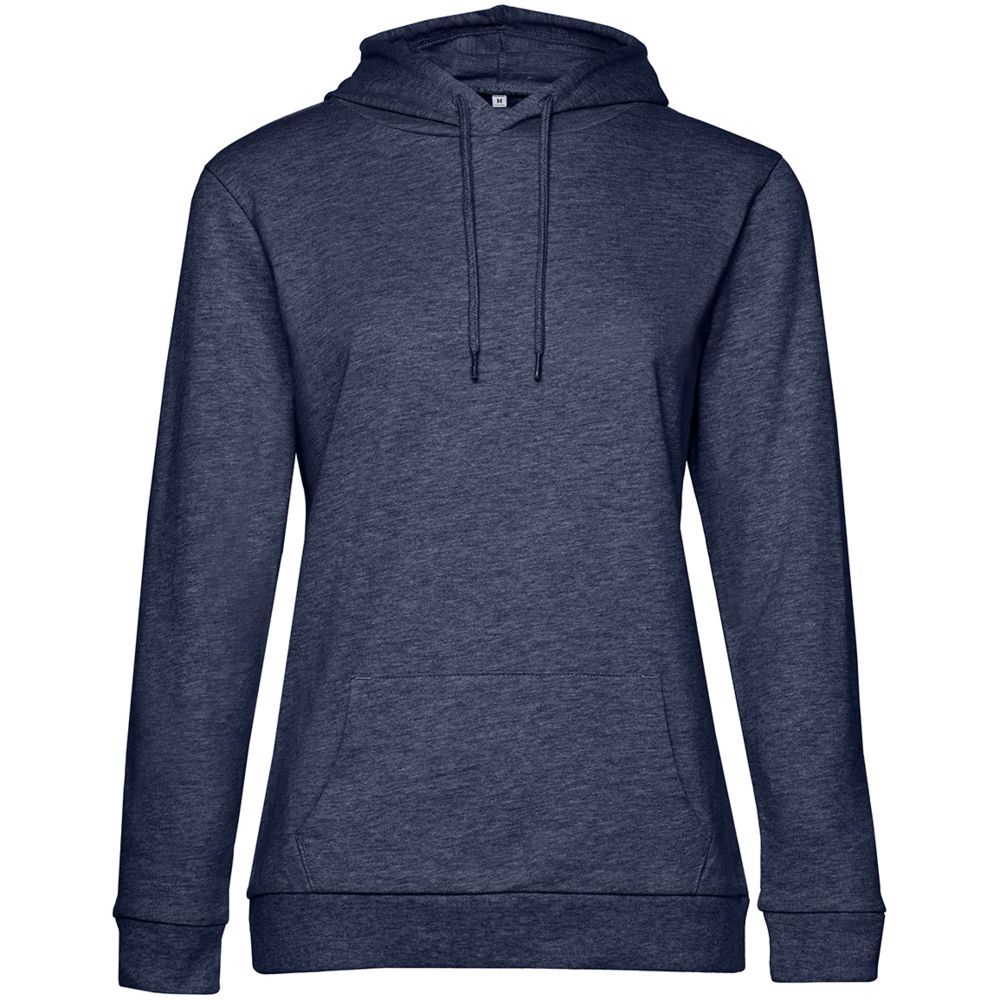 Толстовка с капюшоном женская Hoodie, синий меланж, размер L-1