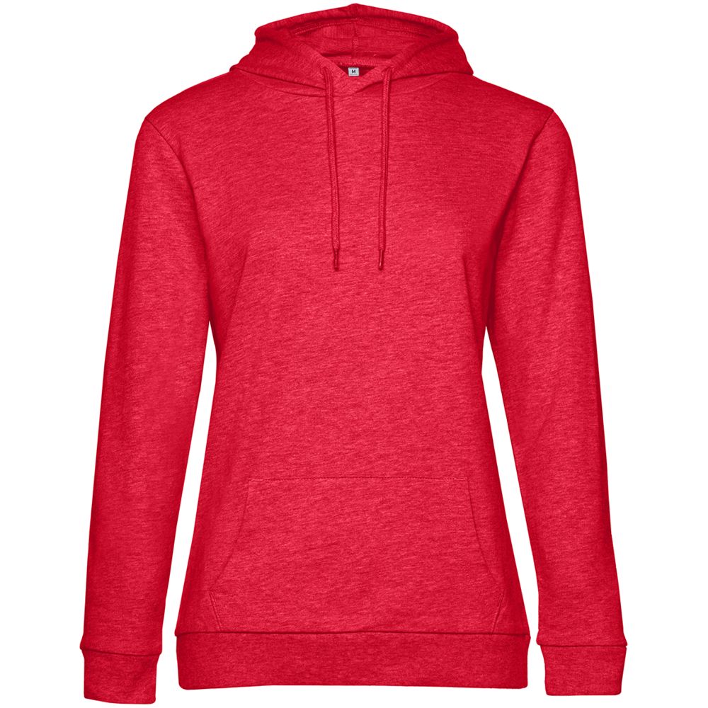 Толстовка с капюшоном женская Hoodie, красный меланж, размер L-1