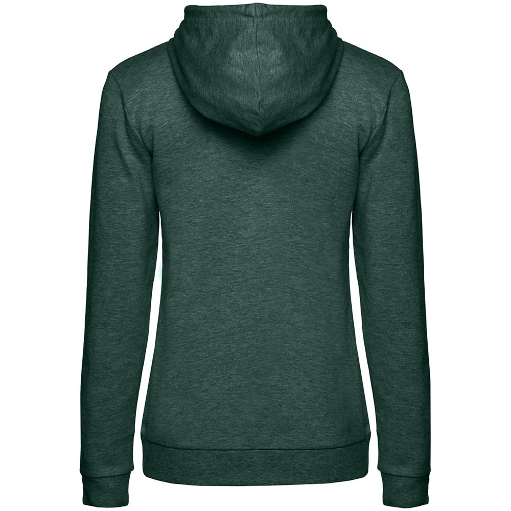 Толстовка с капюшоном женская Hoodie, темно-зеленый меланж, размер L-2