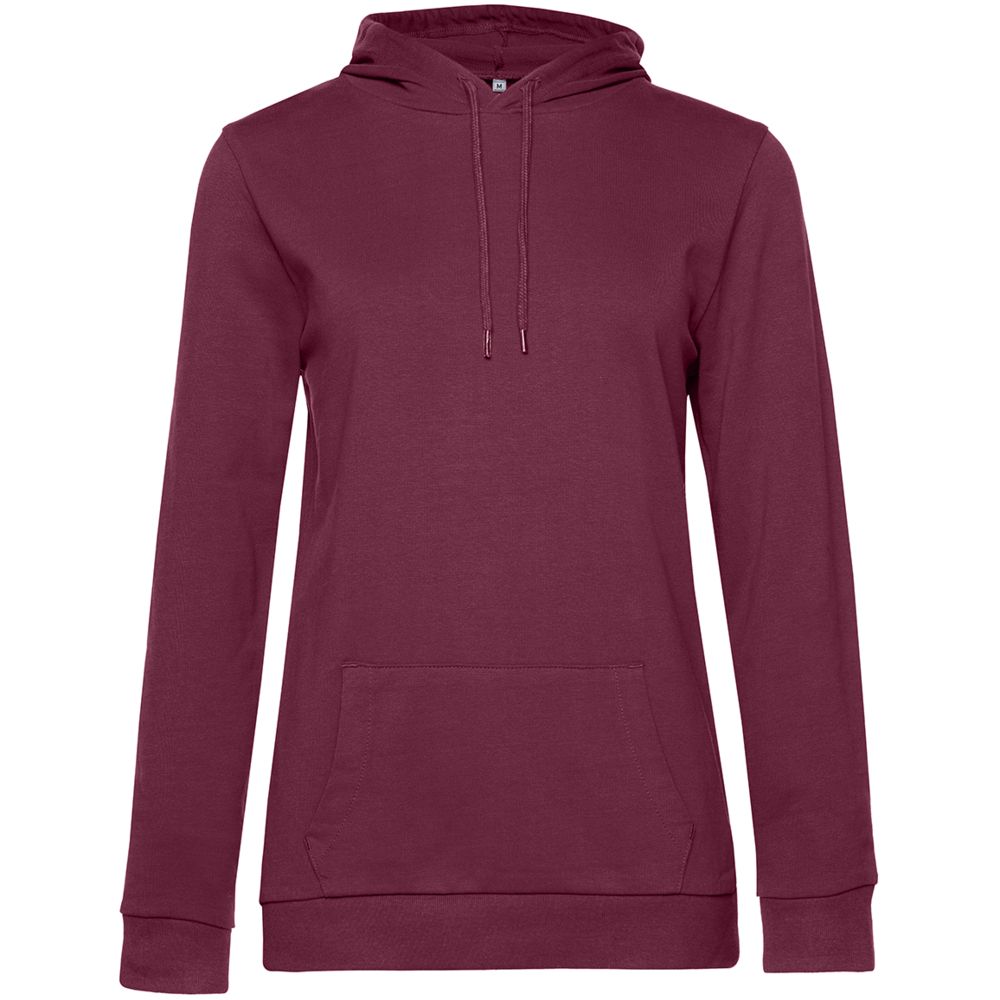 Толстовка с капюшоном женская Hoodie, бордовая, размер L-1