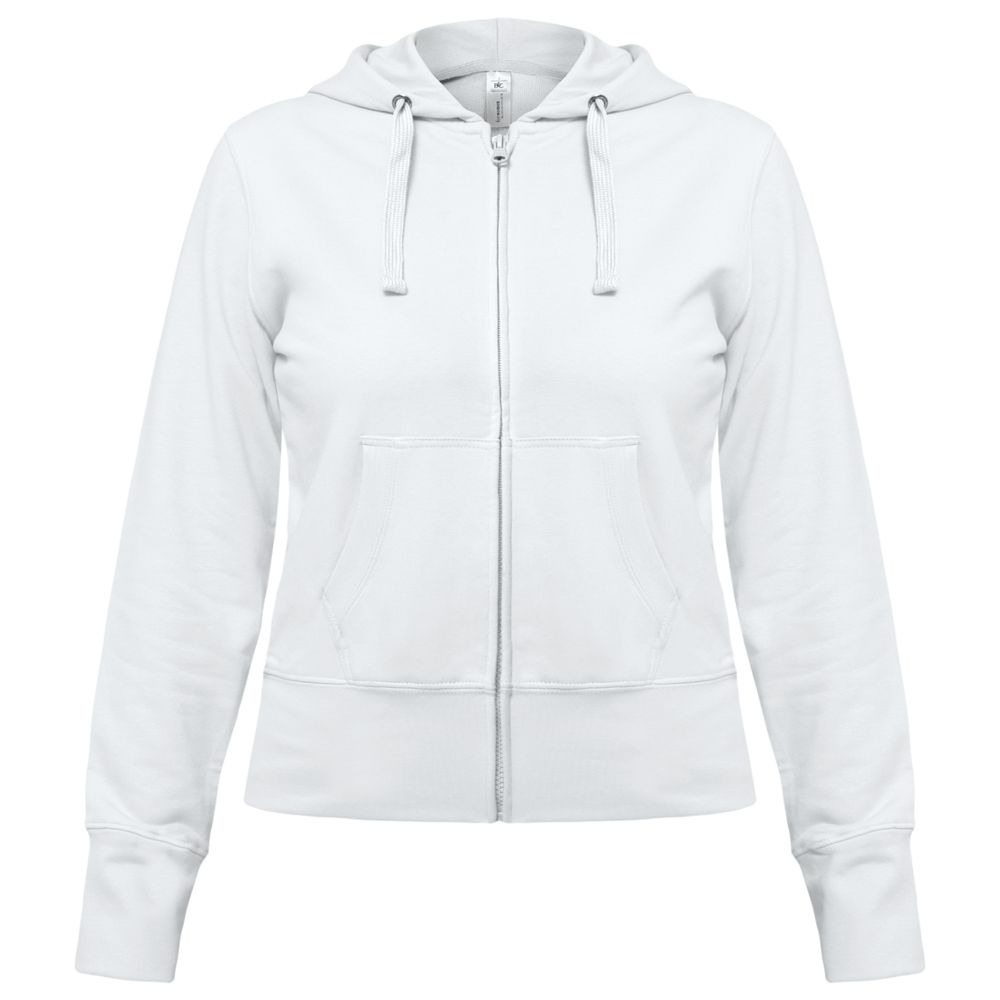 Толстовка женская Hooded Full Zip белая, размер XS-1