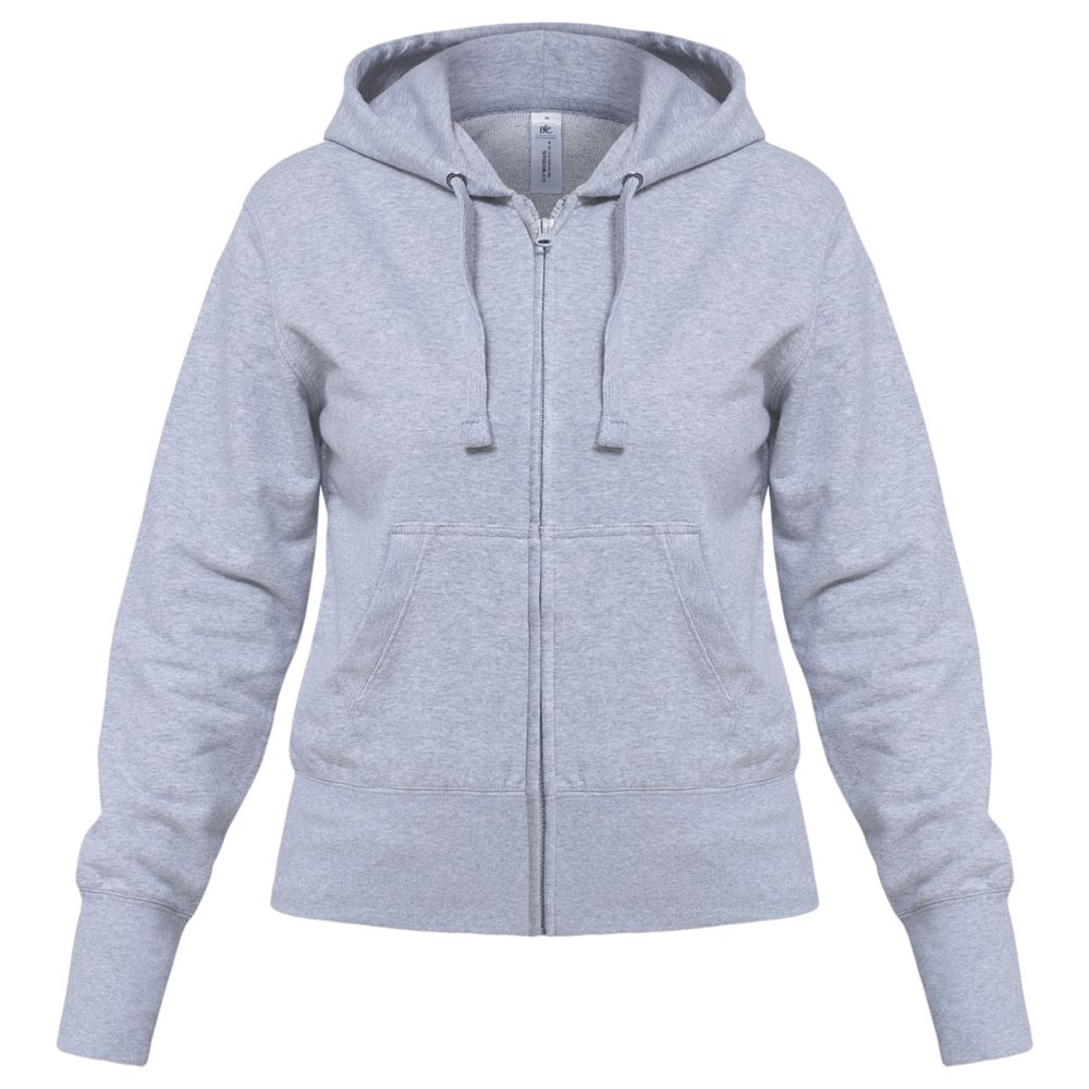 Толстовка женская Hooded Full Zip серый меланж, размер XXL-1