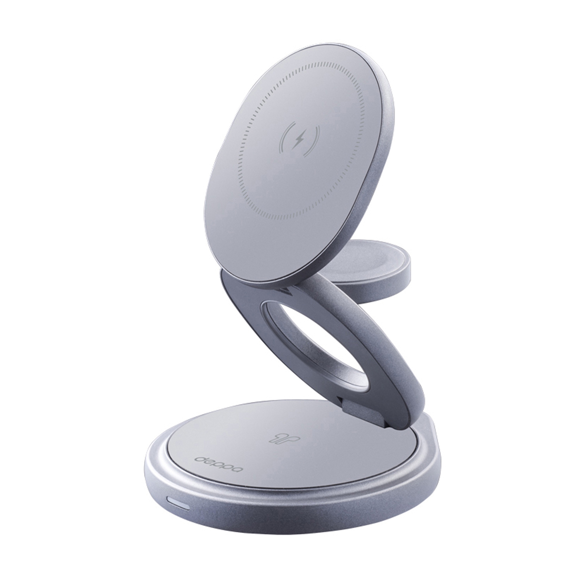 Беспроводная зарядная станция 3 в 1 MagSafe Rotation QI складная, графит, Deppa-2