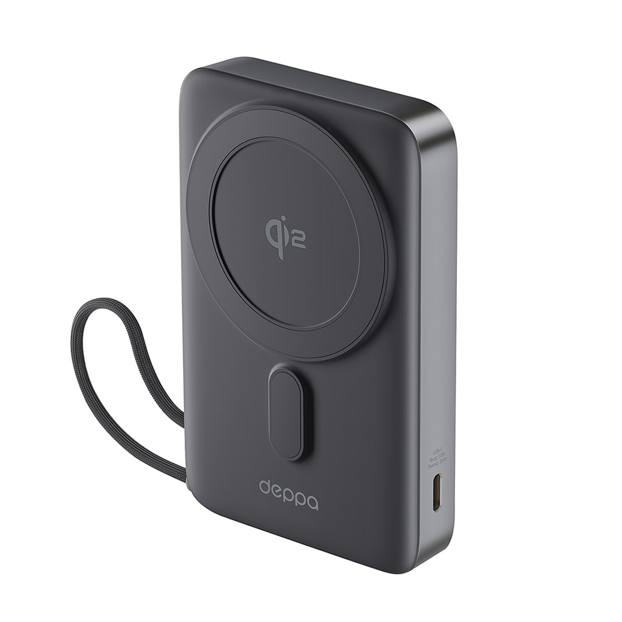 Внешний АКБ NRG MageSafe QI2 10000 мА-ч, 15Вт QI, серый, Deppa-1
