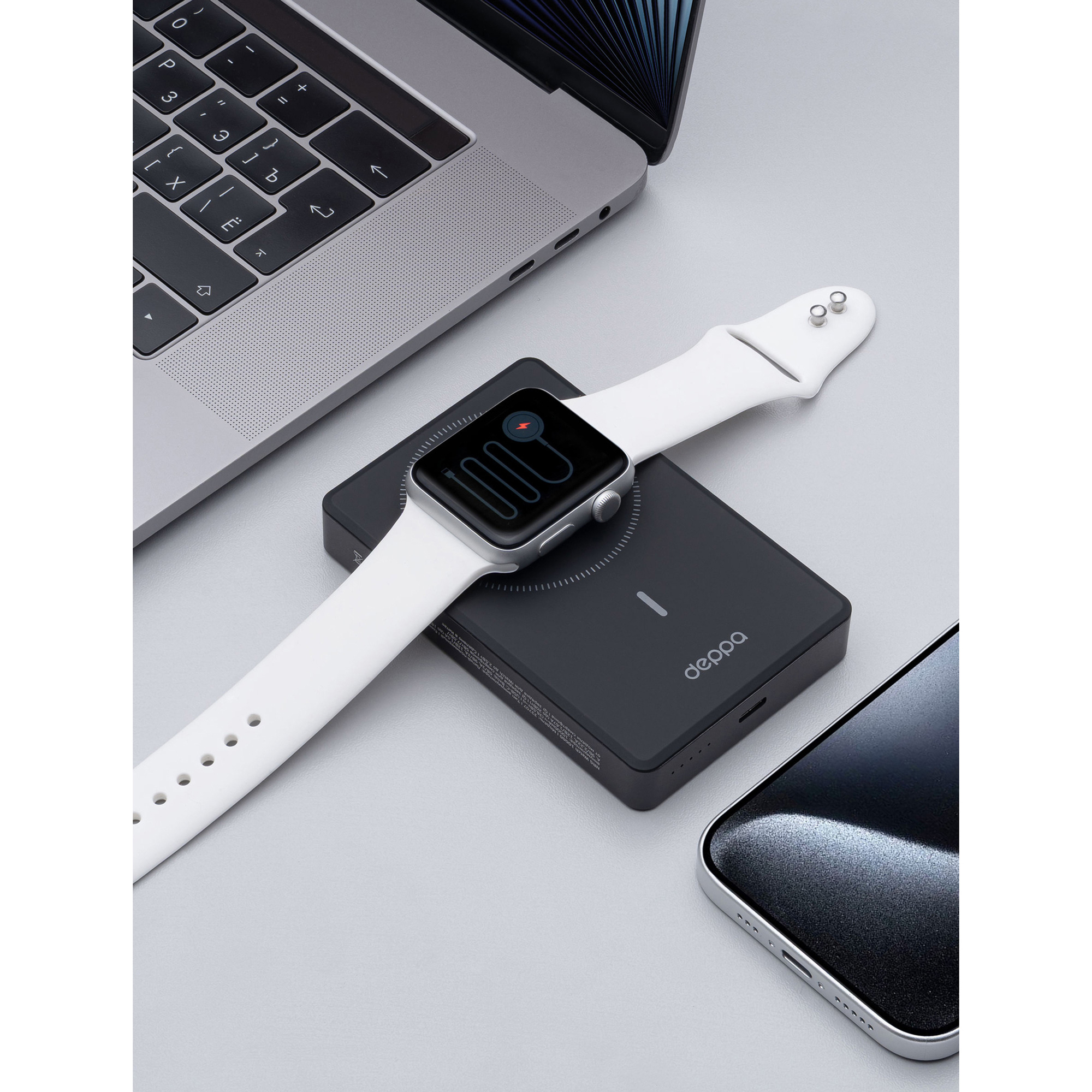Внешний АКБ NRG Watch 10000 мА-ч, 15Вт, MageSafe, серый, Deppa-6
