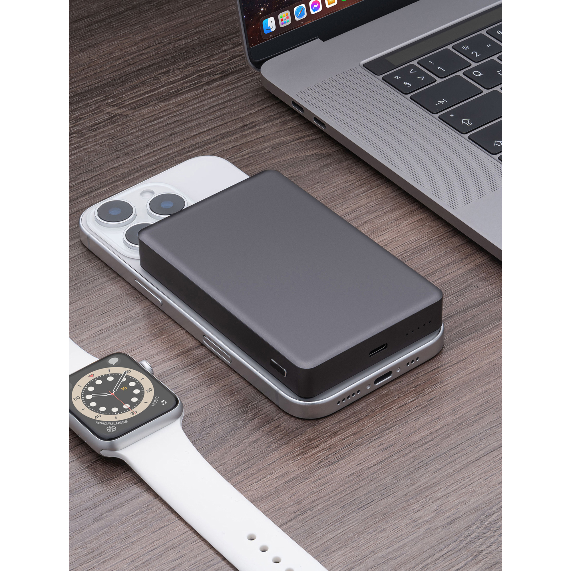 Внешний АКБ NRG Watch 10000 мА-ч, 15Вт, MageSafe, серый, Deppa-7