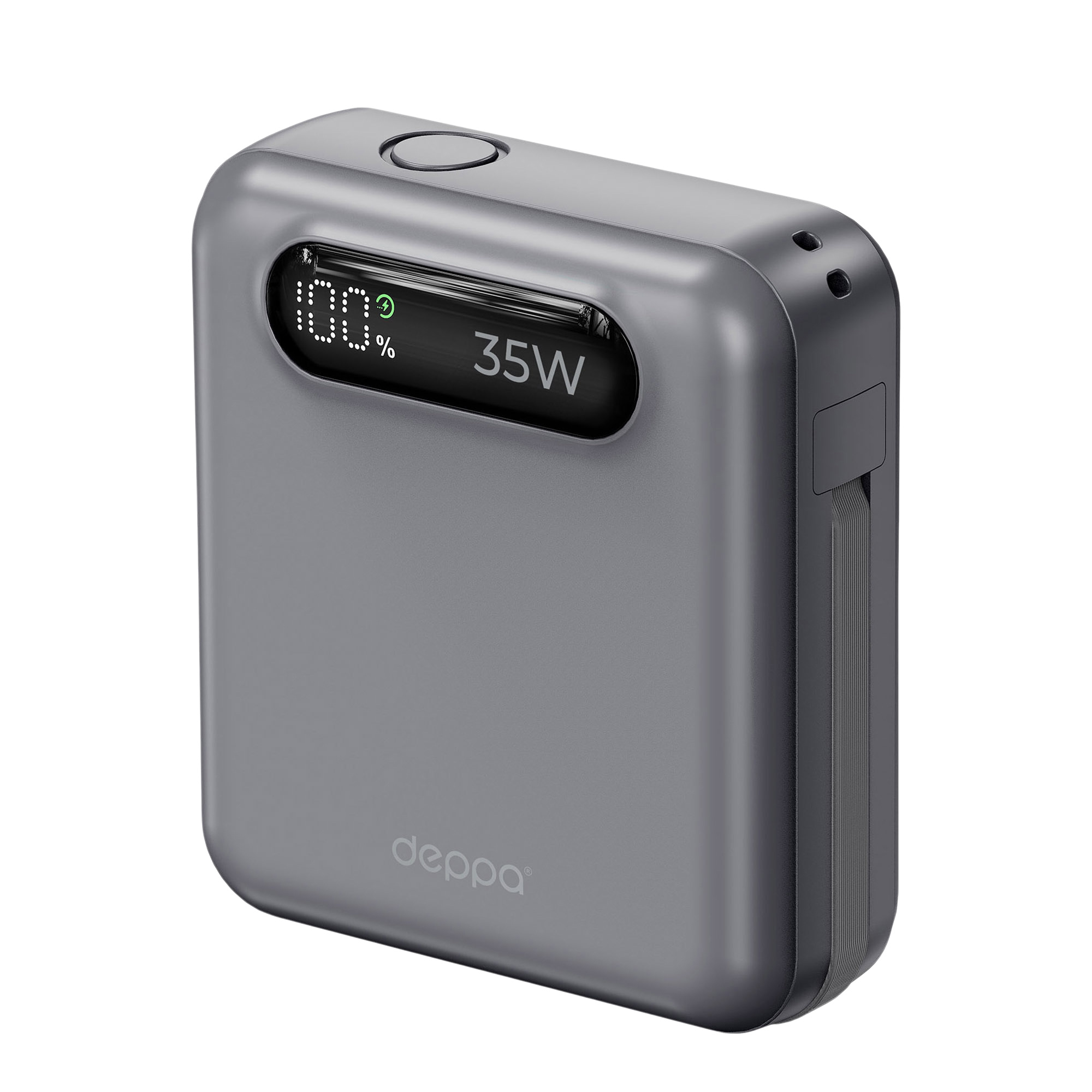 Внешний АКБ NRG Turbo Cable 10000 mAh, 35Вт, графит, Deppa-3