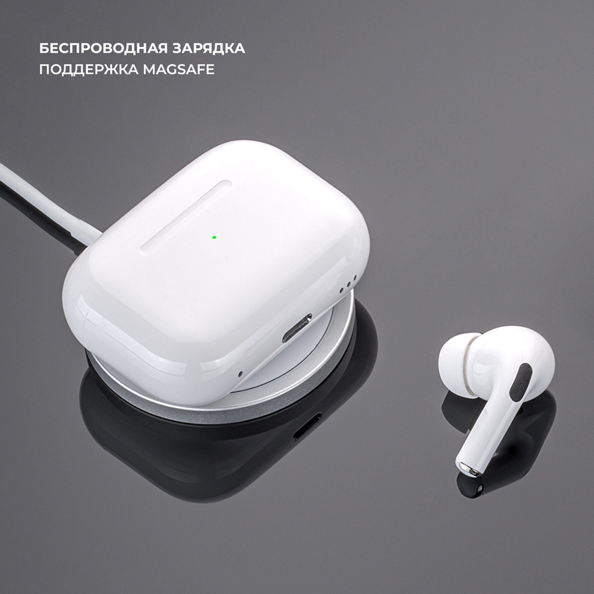 Беспроводные наушники с микрофоном Air Pro 2 ANC, TWS, BT 5.3, 300 мАч, ANC, QI, белый, Deppa-4