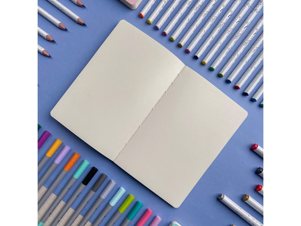 Скетчбук "Sketch & Art" в мягком переплете 140х210 мм, 100 л. бежевой бумаги 100 гр., мятный-4