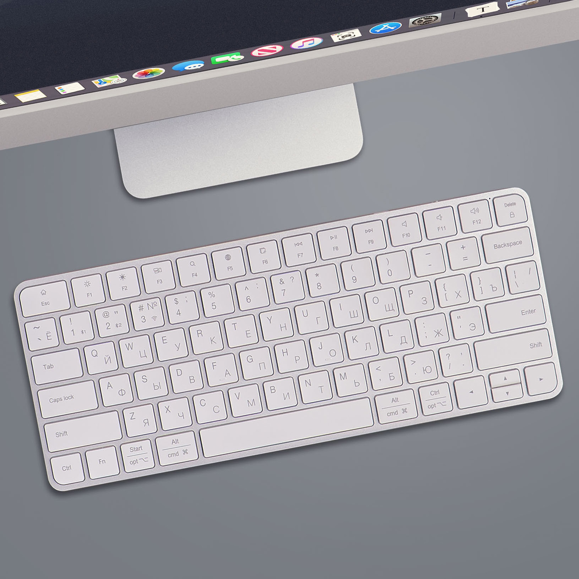 Беспроводная клавиатура Air Keyboard для MAC, Windows, 500 мАч, алюминий, белый, Deppa-3