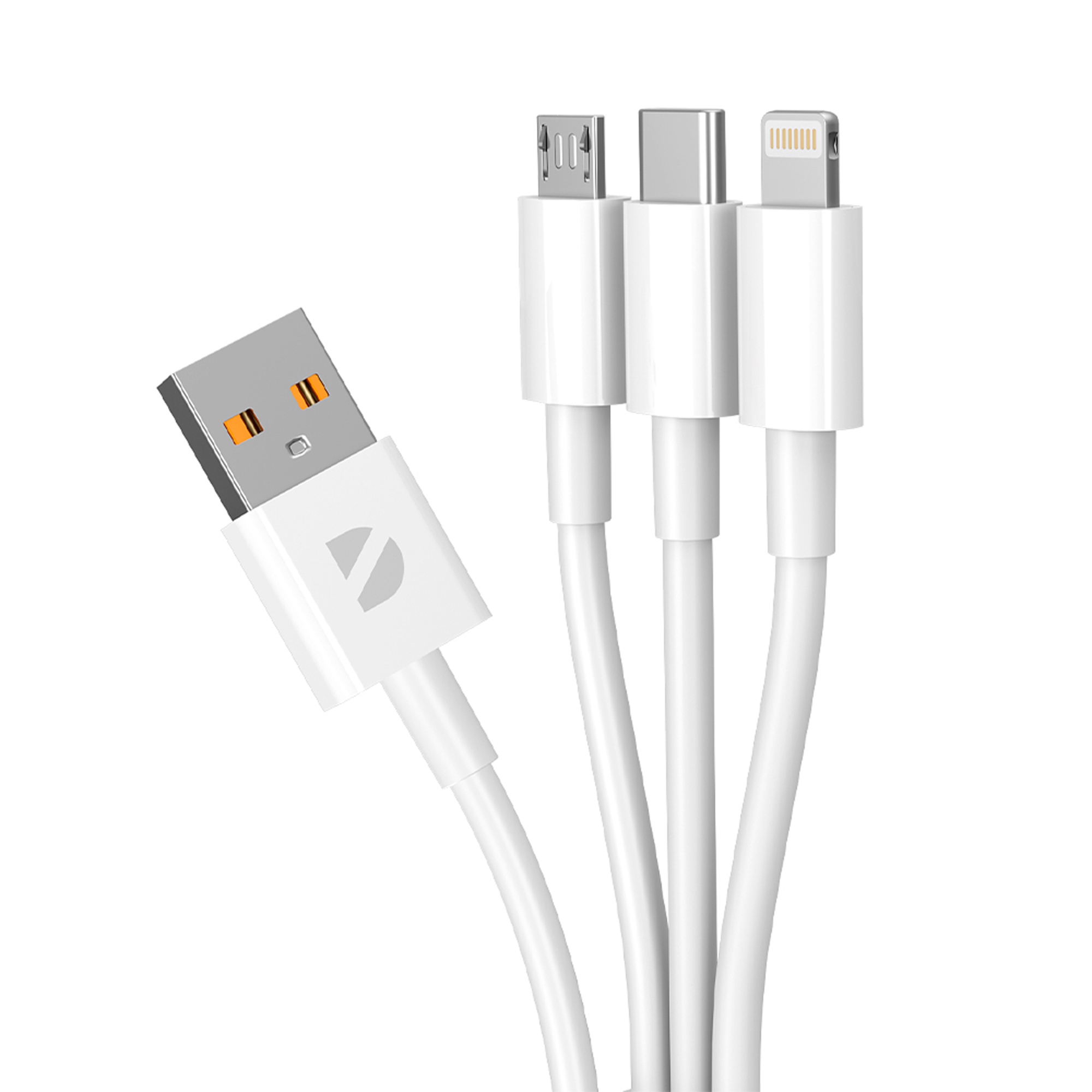 Дата-кабель 3 в 1: micro USB, USB-C, Ligthning, 1.2м, белый, Deppa-1
