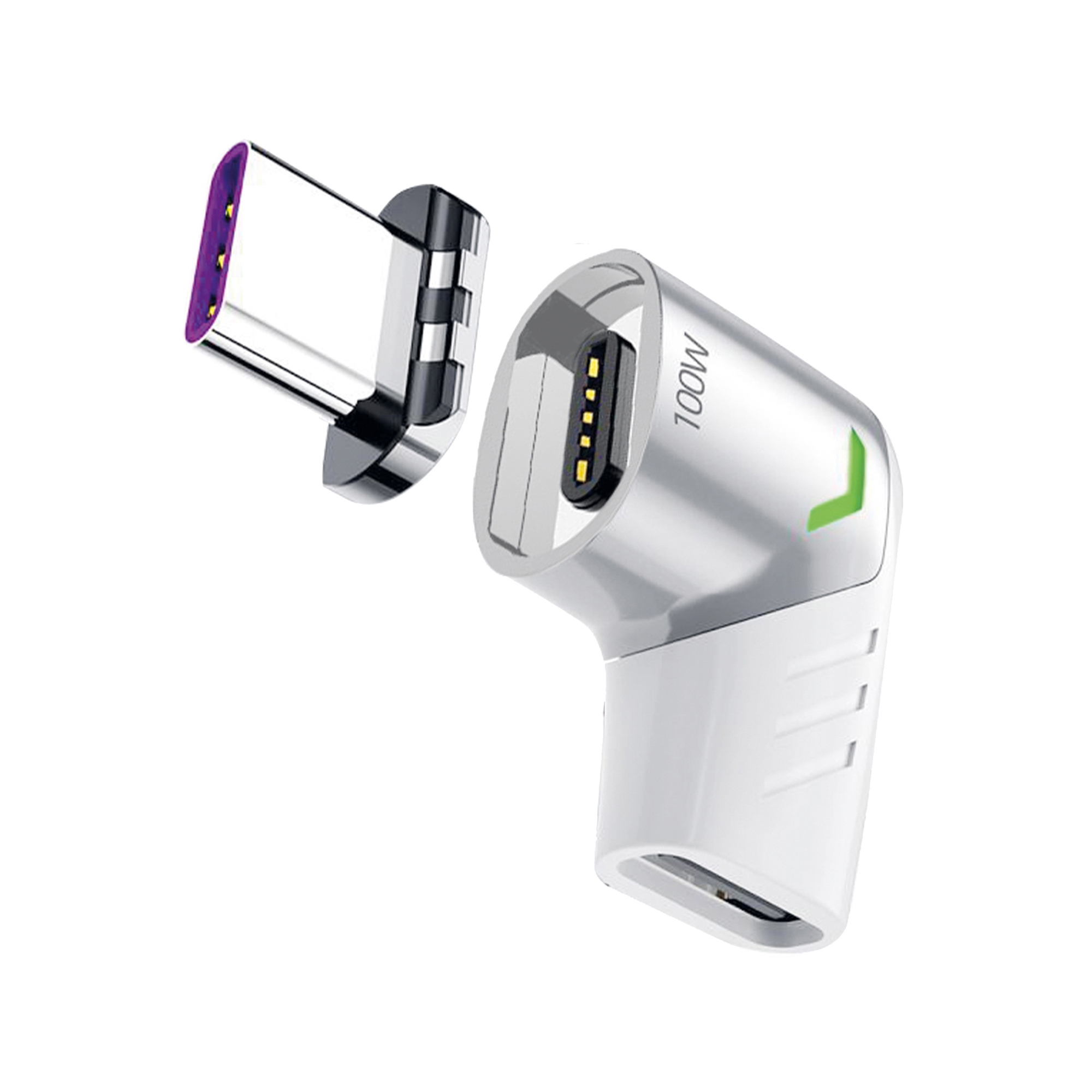 Адаптер USB-С - USB-C, магнитный, белый, Deppa-1