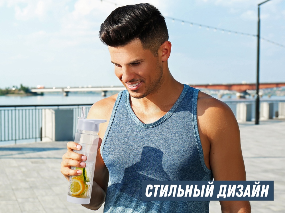 Бутылка "Tuttu Frutti" с отделением для фруктов, белый-8