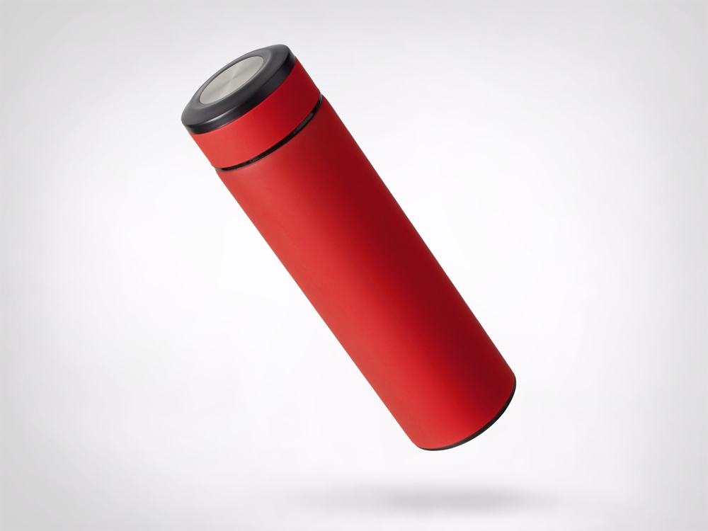 Вакуумный термос "Vacuum Flask C1", soft touch, 420мл, красный-5