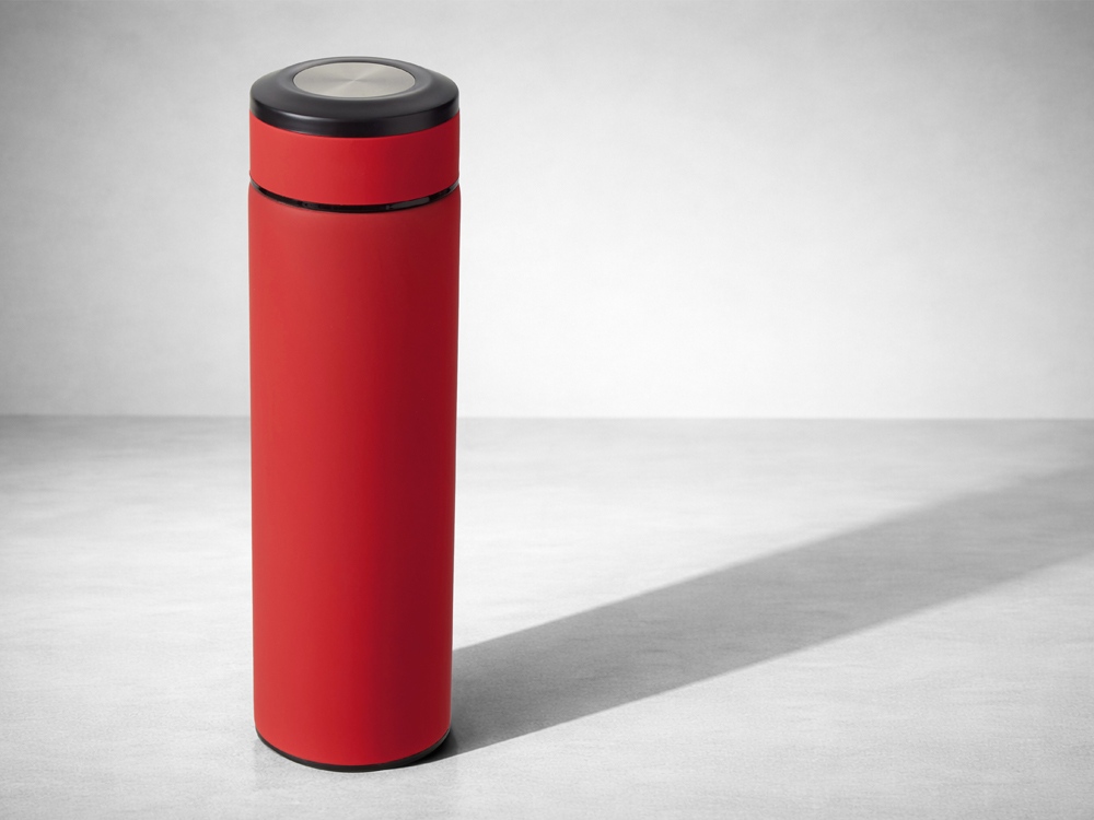 Вакуумный термос "Vacuum Flask C1", soft touch, 420мл, красный-7