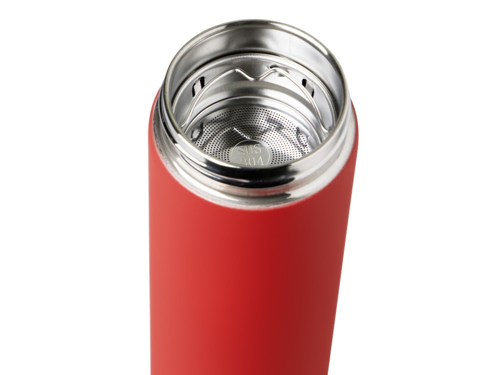 Вакуумный термос "Vacuum Flask C1", soft touch, 420мл, красный-8