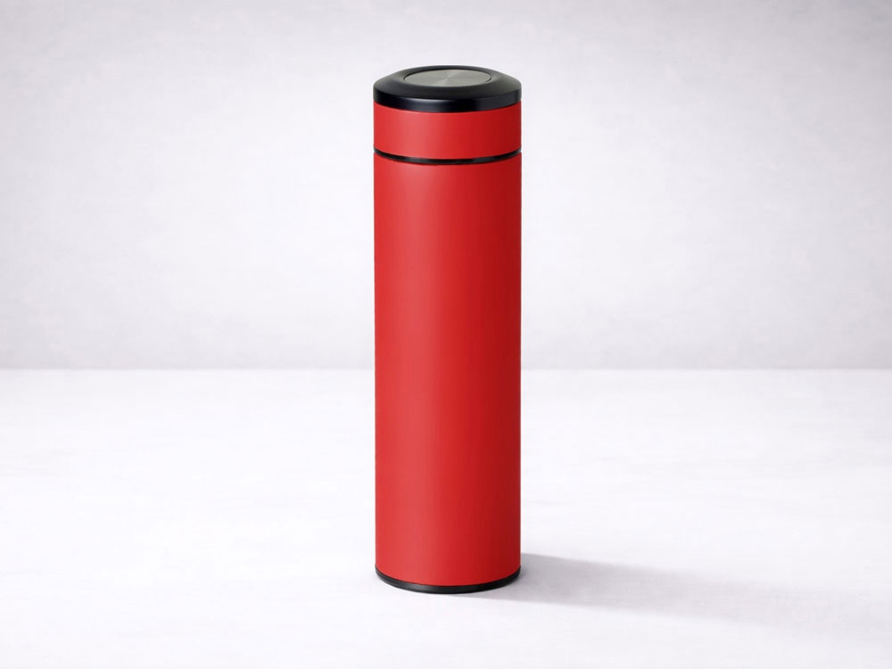 Вакуумный термос "Vacuum Flask C1", soft touch, 420мл, красный-11
