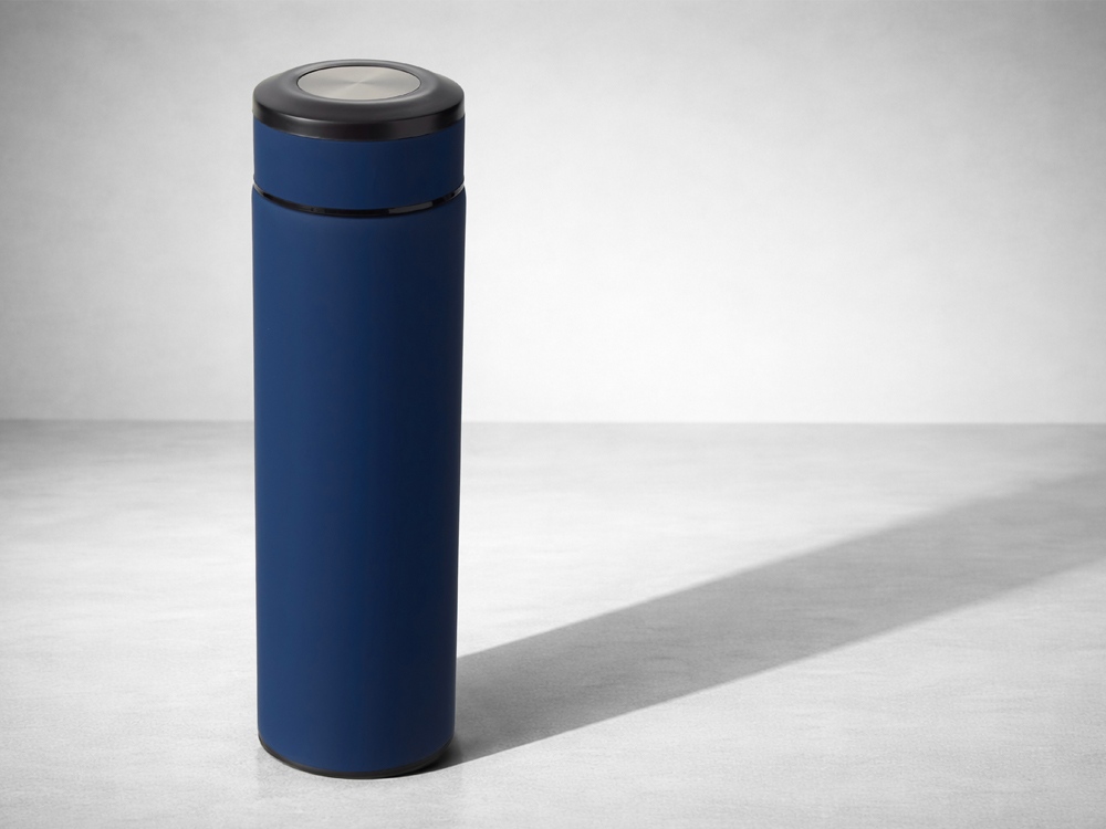 Вакуумный термос "Vacuum Flask C1", soft touch, 420мл, темно-синий-6