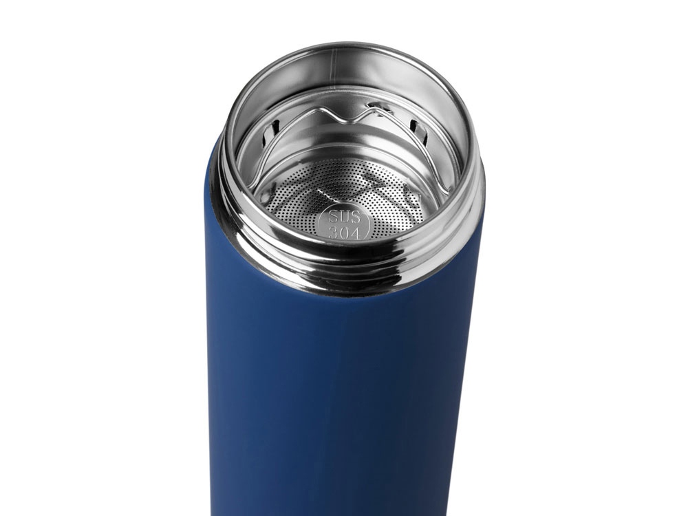 Вакуумный термос "Vacuum Flask C1", soft touch, 420мл, темно-синий-7