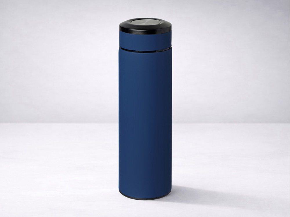Вакуумный термос "Vacuum Flask C1", soft touch, 420мл, темно-синий-10