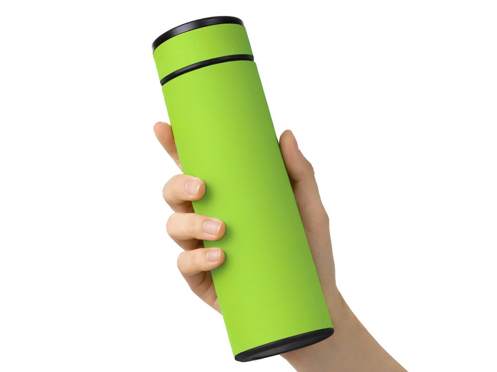 Вакуумный термос "Vacuum Flask C1", soft touch, 420мл, зеленое яблоко-4