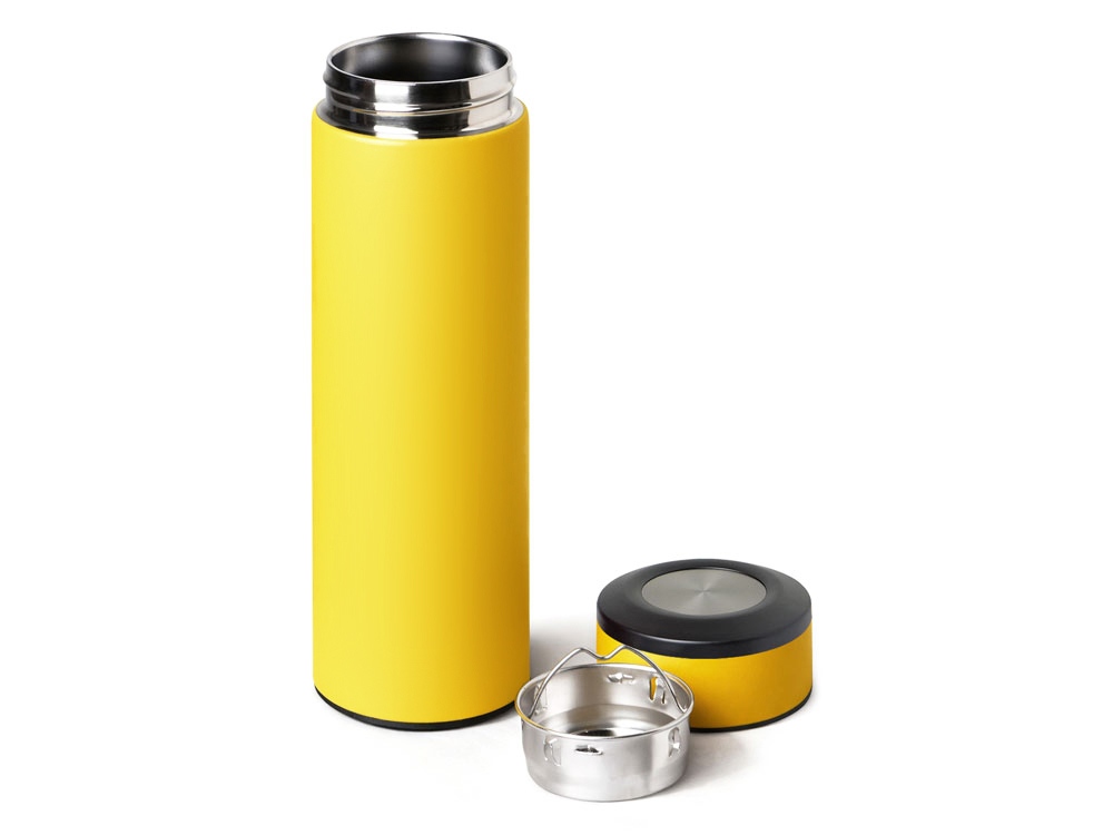 Вакуумный термос "Vacuum Flask C1", soft touch, 420мл, желтый-1