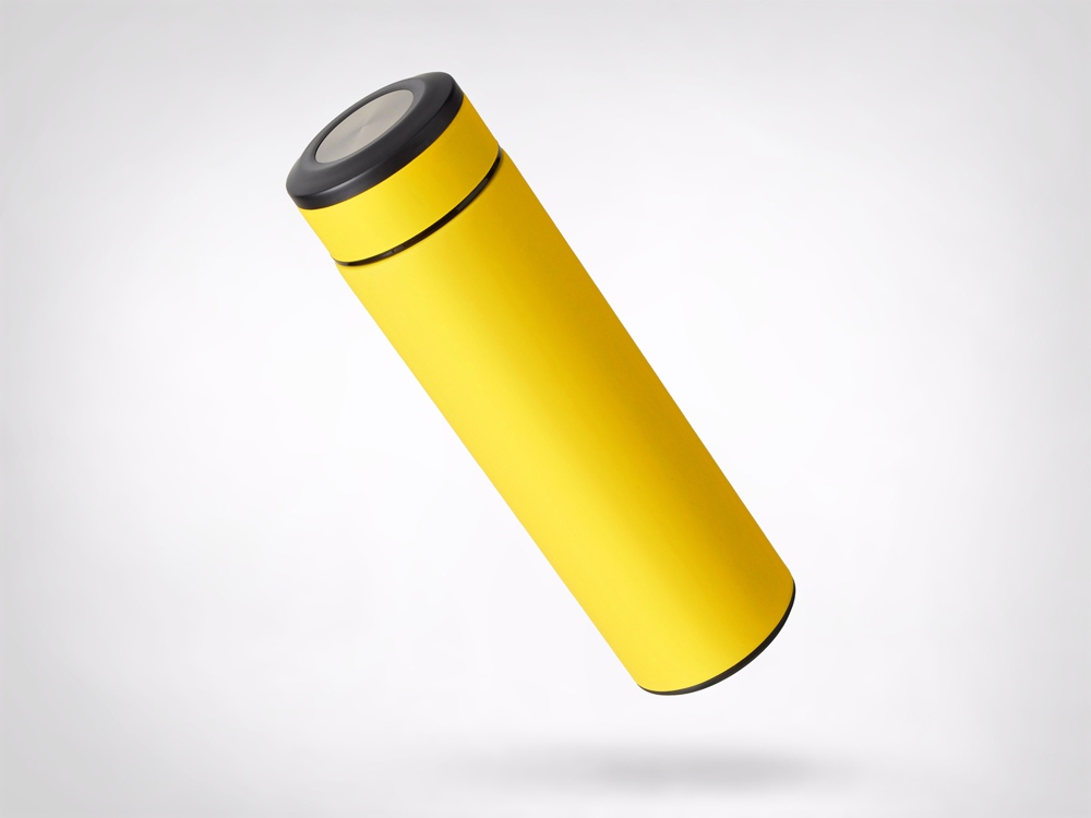 Вакуумный термос "Vacuum Flask C1", soft touch, 420мл, желтый-5