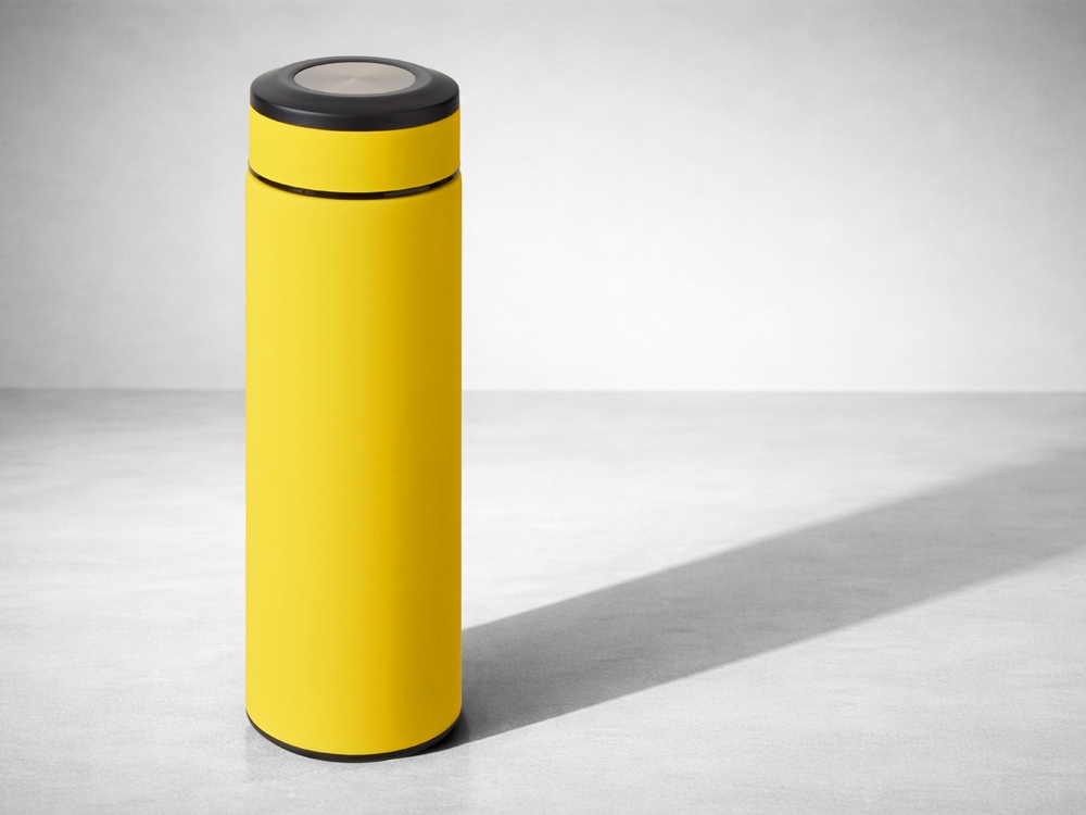 Вакуумный термос "Vacuum Flask C1", soft touch, 420мл, желтый-6