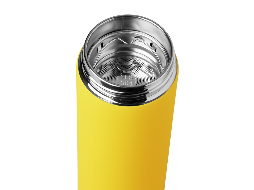 Вакуумный термос "Vacuum Flask C1", soft touch, 420мл, желтый-7