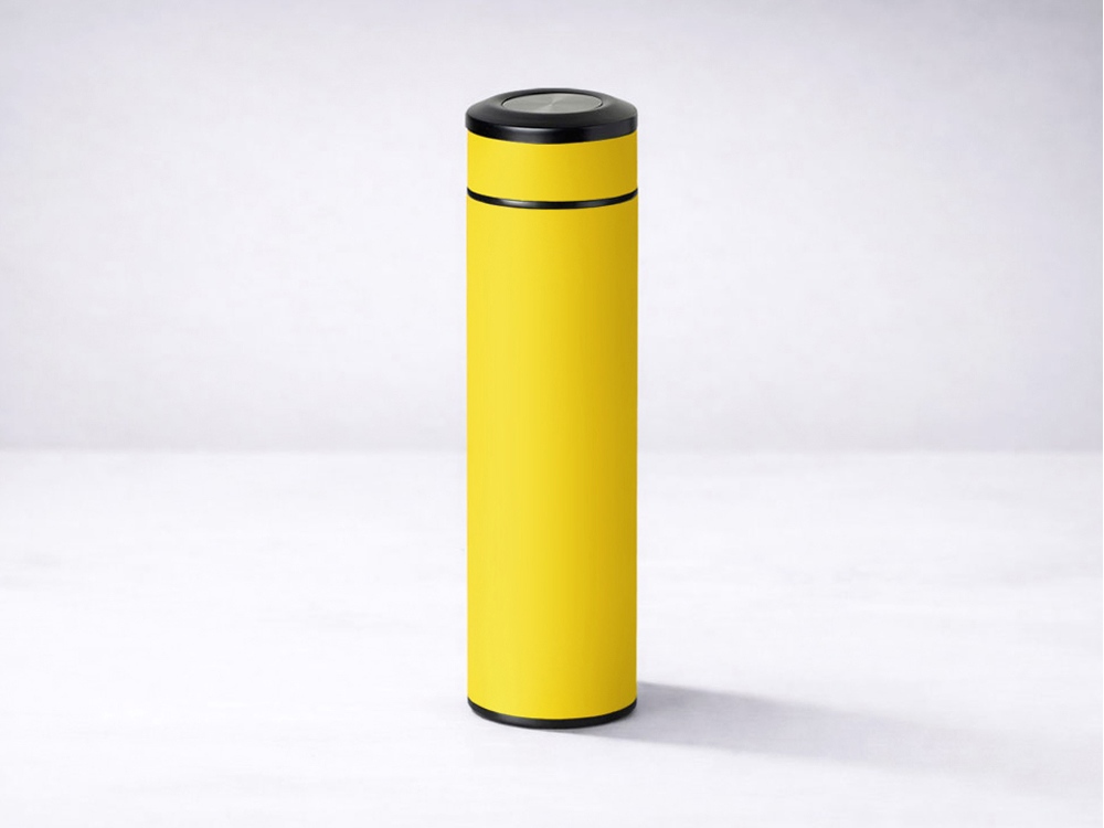 Вакуумный термос "Vacuum Flask C1", soft touch, 420мл, желтый-10