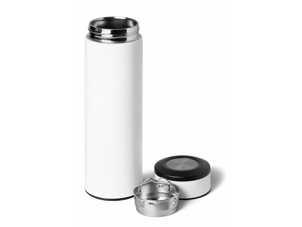 Вакуумный термос "Vacuum Flask C1", soft touch, 420мл, белый-1