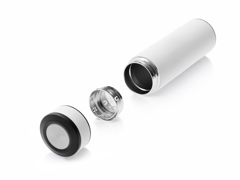Вакуумный термос "Vacuum Flask C1", soft touch, 420мл, белый-3