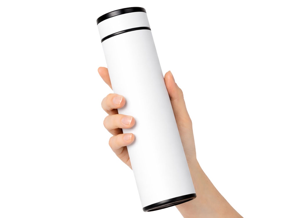 Вакуумный термос "Vacuum Flask C1", soft touch, 420мл, белый-4
