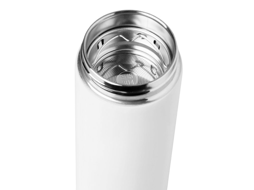 Вакуумный термос "Vacuum Flask C1", soft touch, 420мл, белый-8