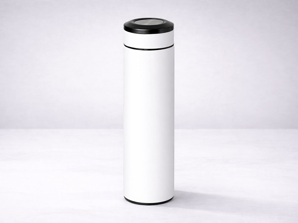 Вакуумный термос "Vacuum Flask C1", soft touch, 420мл, белый-11