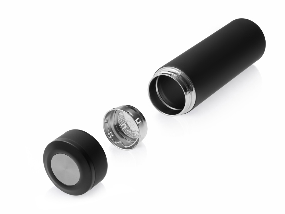 Вакуумный термос "Vacuum Flask C1", soft touch, 420мл, черный-3