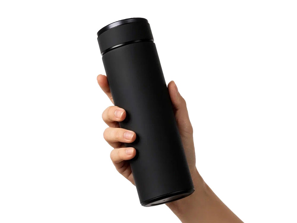 Вакуумный термос "Vacuum Flask C1", soft touch, 420мл, черный-4