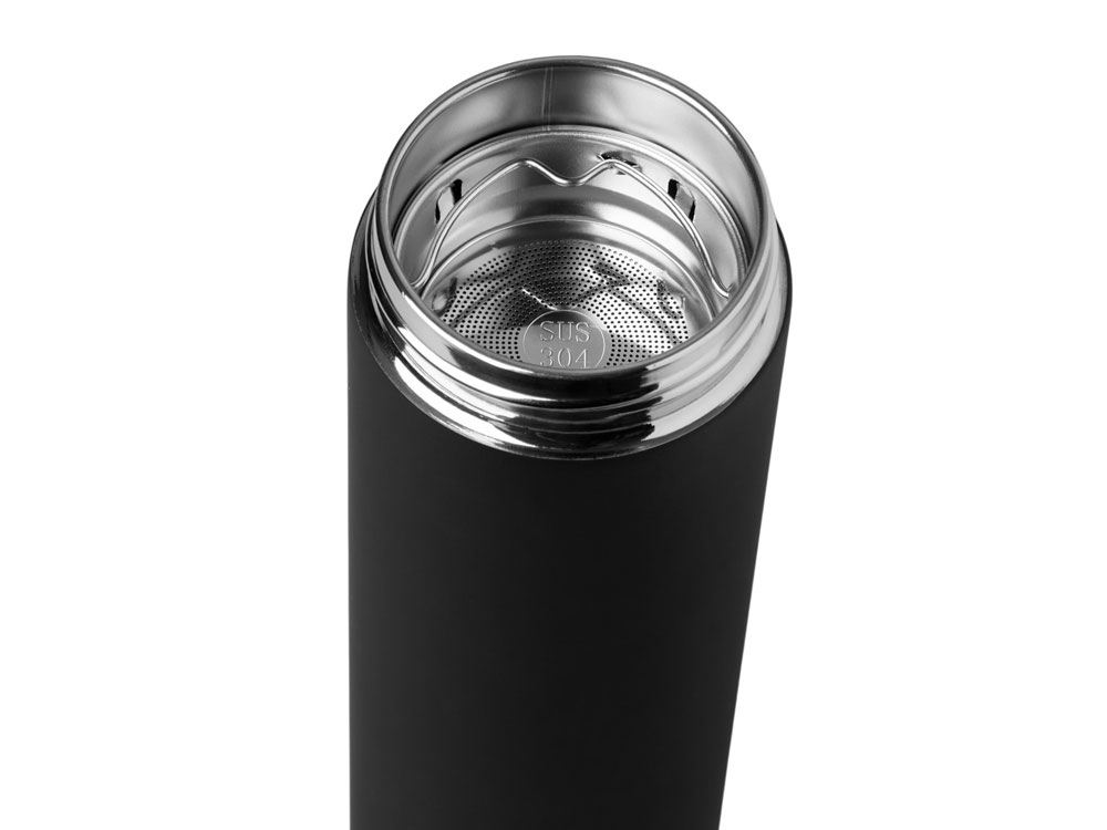 Вакуумный термос "Vacuum Flask C1", soft touch, 420мл, черный-7